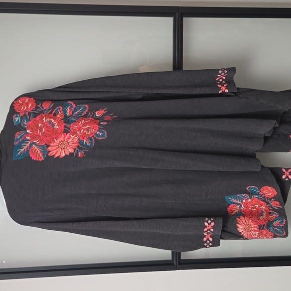 J.JILL EMBROIDERED GRAY CARDIGAN. SZ 4X - Picture 1 of 5